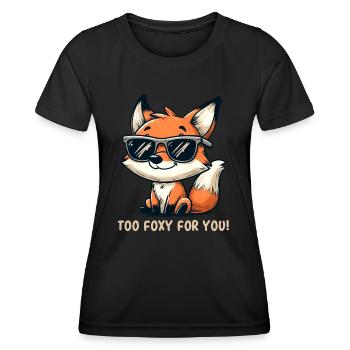 Renard - Renard renard - Renard mignon - Renard Humour - Renard drôle - T-shirt sport Femme - noir - Devant - AI Model Female 172 light (172cm)