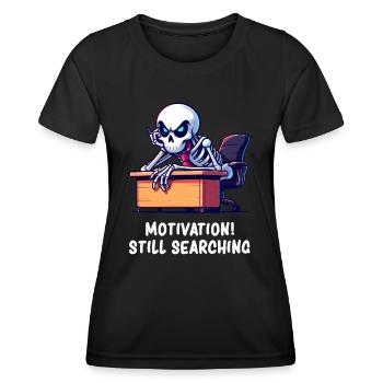 Skeleton - Lazy Skeleton - Skeleton Monday Humor - Frauen Funktions-T-Shirt - Schwarz - Vorne - AI Model Female 172 light (172cm)
