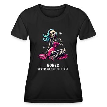 Skeleton - Funny Skeleton - Skeleton Humor - Frauen Funktions-T-Shirt - Schwarz - Vorne - AI Model Female 172 light (172cm)