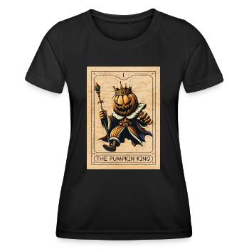 Tarot - Carte de tarot - Jeu de tarot - Tarot Halloween - T-shirt sport Femme - noir - Devant - AI Model Female 172 light (172cm)