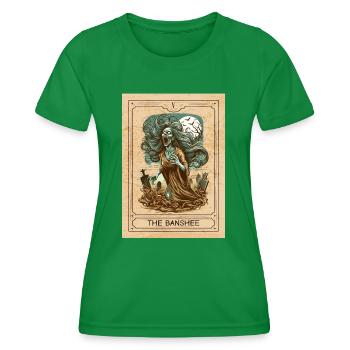 Banshee - Carte de tarot Banshee - Halloween Banshee - T-shirt sport Femme - vert - Devant - AI Model Female 172 dark (172cm)