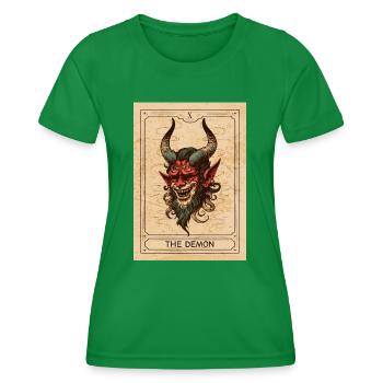 Demon - Demon Tarot Card - Demon Tarot - Lucifer - Women's Functional T-Shirt - kelly green - Front - AI Model Female 172 dark (172cm)