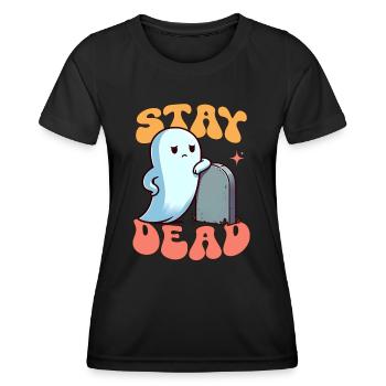Fantôme - Fantôme mignon - Fantôme kawaii - Humour fantôme - T-shirt sport Femme - noir - Devant - AI Model Female 172 light (172cm)
