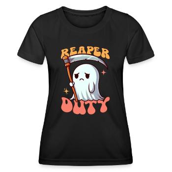 Ghost - Grim Ghost - Reaper Ghost Halloween Ghost - Frauen Funktions-T-Shirt - Schwarz - Vorne - AI Model Female 172 light (172cm)