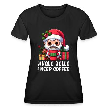 Santa - Santa Claus - Santa Christmas Santa Coffee - Frauen Funktions-T-Shirt - Schwarz - Vorne - AI Model Female 172 light (172cm)