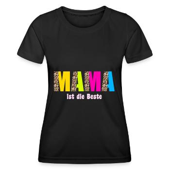 Mama ist die beste Leopard Design - Frauen Funktions-T-Shirt - Schwarz - Vorne - AI Model Female 172 light (172cm)
