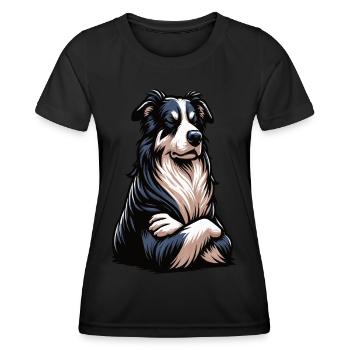 Border Collie Herding Dog Border Collies Collie Dog - Women's Functional T-Shirt - black - Front - AI Model Female 172 light (172cm)