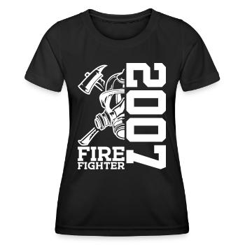 19E ANNIVERSAIRE BRIGADE DES POMPIERS 2007 - T-shirt sport Femme - noir - Devant - AI Model Female 172 light (172cm)