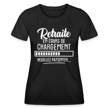 Retraite en cours de chargement veuillez patienter - T-shirt sport Femme - noir - Devant - AI Model Female 172 light (172cm)