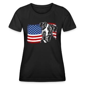 Jack Russell Terrier America Flag Dogs Wilsigns - Women's Functional T-Shirt - black - Front - AI Model Female 172 light (172cm)