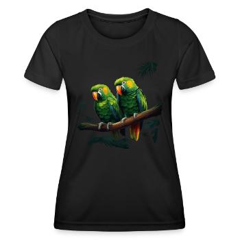 Perroquet Oiseau Ara Nature sauvage - T-shirt sport Femme - noir - Devant - AI Model Female 172 light (172cm)