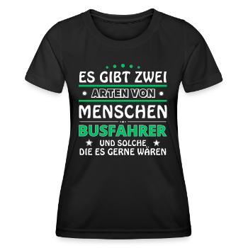 Cadeau de chauffeur de bus - deux types de... Concevoir - T-shirt sport Femme - noir - Devant - AI Model Female 172 light (172cm)
