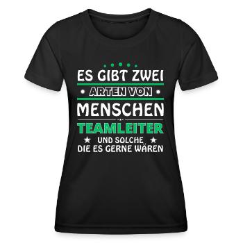 Team leader gift - two types of... design - Women's Functional T-Shirt - black - Front - AI Model Female 172 light (172cm)