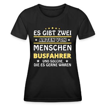 Cadeau de chauffeur de bus - deux types de... Concevoir - T-shirt sport Femme - noir - Devant - AI Model Female 172 light (172cm)