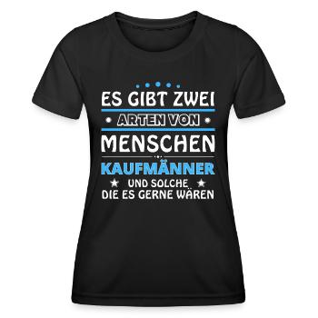 Merchants Gift - Two Types of... Design - Women's Functional T-Shirt - black - Front - AI Model Female 172 light (172cm)