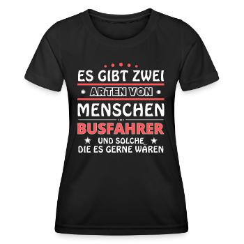 Cadeau de chauffeur de bus - deux types de... Concevoir - T-shirt sport Femme - noir - Devant - AI Model Female 172 light (172cm)