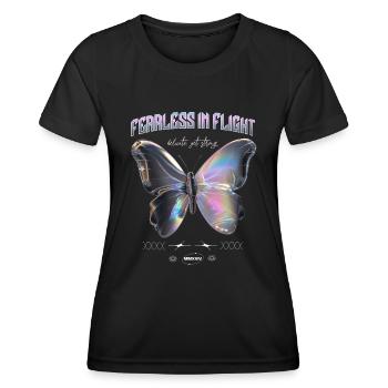 Papillon intrépide en vol - T-shirt sport Femme - noir - Devant - AI Model Female 172 light (172cm)