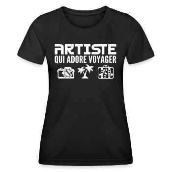 Reisende & Künstler: Leidenschaft & Entdeckung - Frauen Funktions-T-Shirt - Schwarz - Vorne - AI Model Female 172 light (172cm)