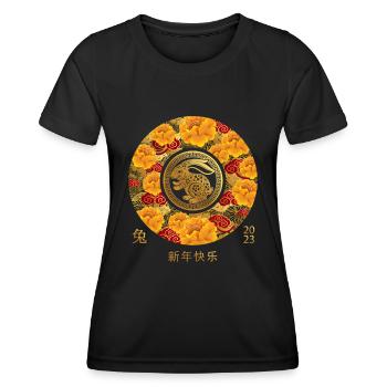 Fête du Nouvel An Bonne Année 2023 - T-shirt sport Femme - noir - Devant - AI Model Female 172 light (172cm)