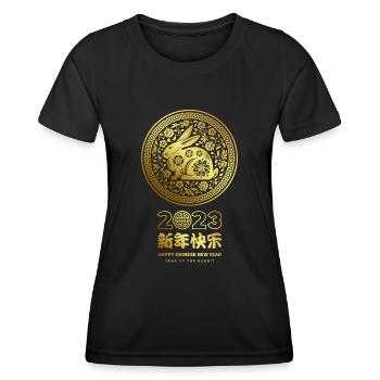 Fête du Nouvel An Bonne Année 2023 - T-shirt sport Femme - noir - Devant - AI Model Female 172 light (172cm)