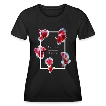 Siamesischer Kampffisch Betta Fish Aquarium - Frauen Funktions-T-Shirt - Schwarz - Vorne - AI Model Female 172 light (172cm)