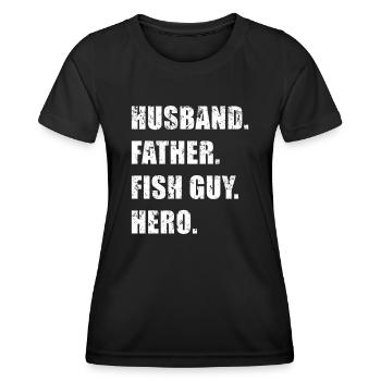 Rétro Poissonnier Aquariophile Fête des Pères - T-shirt sport Femme - noir - Devant - AI Model Female 172 light (172cm)
