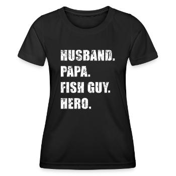 Rétro Poissonnier Aquariophile Fête des Pères - T-shirt sport Femme - noir - Devant - AI Model Female 172 light (172cm)