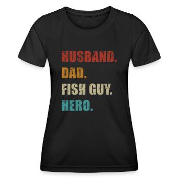 Rétro Poissonnier Aquariophile Fête des Pères - T-shirt sport Femme - noir - Devant - AI Model Female 172 light (172cm)
