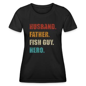 Rétro Poissonnier Aquariophile Fête des Pères - T-shirt sport Femme - noir - Devant - AI Model Female 172 light (172cm)