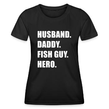 Rétro Poissonnier Aquariophile Fête des Pères - T-shirt sport Femme - noir - Devant - AI Model Female 172 light (172cm)