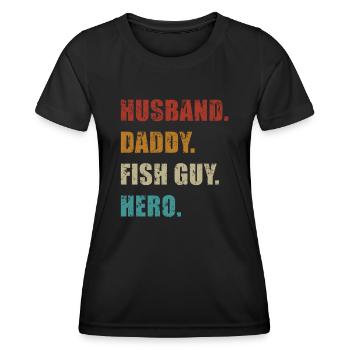 Rétro Poissonnier Aquariophile Fête des Pères - T-shirt sport Femme - noir - Devant - AI Model Female 172 light (172cm)