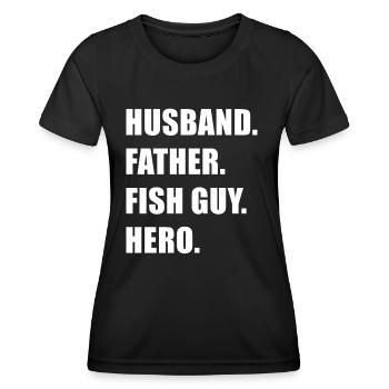 Rétro Poissonnier Aquariophile Fête des Pères - T-shirt sport Femme - noir - Devant - AI Model Female 172 light (172cm)