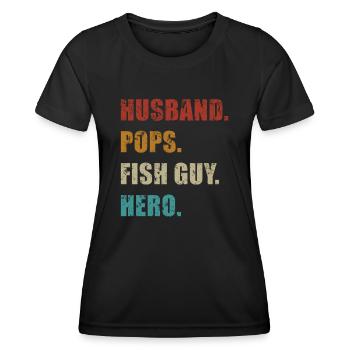 Rétro Poissonnier Aquariophile Fête des Pères - T-shirt sport Femme - noir - Devant - AI Model Female 172 light (172cm)