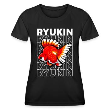 Ryukin Goldfish 80's Style Fancy Goldfish Owner - T-shirt sport Femme - noir - Devant - AI Model Female 172 light (172cm)