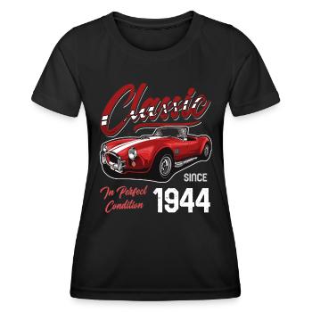 Je ne suis pas vieux Je suis une voiture classique vintage née en 1944 - T-shirt sport Femme - noir - Devant - AI Model Female 172 light (172cm)