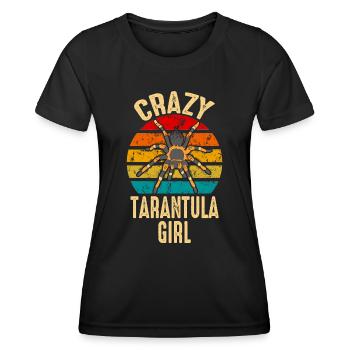 Crazy Tarantula Girl Pet Spider Arachnide - T-shirt sport Femme - noir - Devant - AI Model Female 172 light (172cm)