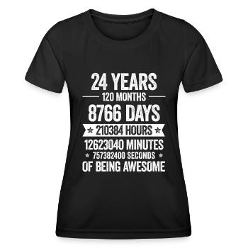 22224 Years Awesome Decoration Birthday Gift Funny - Women's Functional T-Shirt - black - Front - AI Model Female 172 light (172cm)