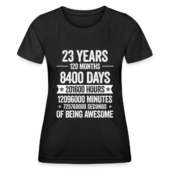 23 ans Décoration Géniale Cadeau d’anniversaire Drôle - T-shirt sport Femme - noir - Devant - AI Model Female 172 light (172cm)