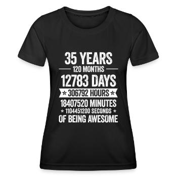 35 Years Genial Decoration Birthday Gift Funny - Women's Functional T-Shirt - black - Front - AI Model Female 172 light (172cm)