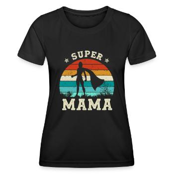 Super Mama Beste Mama Der Welt Muttertag - Frauen Funktions-T-Shirt - Schwarz - Vorne - AI Model Female 172 light (172cm)