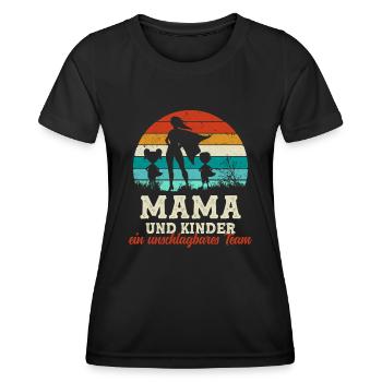 Team Super Mama und Kinder Muttertag - Frauen Funktions-T-Shirt - Schwarz - Vorne - AI Model Female 172 light (172cm)