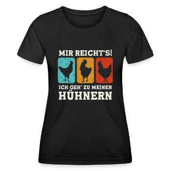 Bauernhof Landwirt Hennen Huhn Hühner - Frauen Funktions-T-Shirt - Schwarz - Vorne - AI Model Female 172 light (172cm)