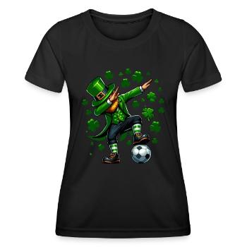 Fête irlandaise de la Saint-Patrick Football vert - T-shirt sport Femme - noir - Devant - AI Model Female 172 light (172cm)