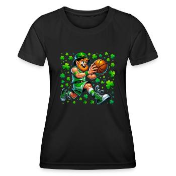 St Patrick's Day Irish Party Green Basketball Leprechaun - Women's Functional T-Shirt - black - Front - AI Model Female 172 light (172cm)