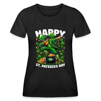 Happy St Patrick's Day Irish Party Green Leprechaun - Women's Functional T-Shirt - black - Front - AI Model Female 172 light (172cm)
