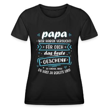 The best gift is us dad father's day - Women's Functional T-Shirt - black - Front - AI Model Female 172 light (172cm)