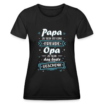 Anniversaire fête des pères papa grand-père cadeau - T-shirt sport Femme - noir - Devant - AI Model Female 172 light (172cm)