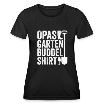Garten Buddelshirt Vatertag Opa Hobbygärtner - Frauen Funktions-T-Shirt - Schwarz - Vorne - AI Model Female 172 light (172cm)