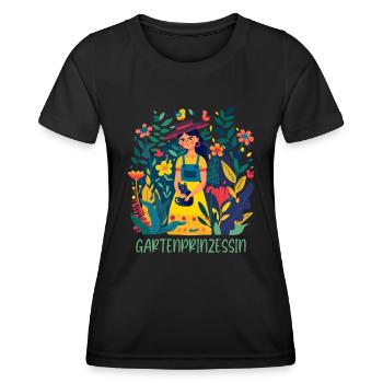 Gartenprinzessin Garten Muttertag Mama Gärtner - Frauen Funktions-T-Shirt - Schwarz - Vorne - AI Model Female 172 light (172cm)