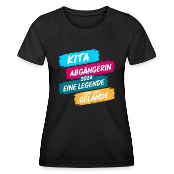 Sortie de la garderie 2024 Inscription scolaire Écolier - T-shirt sport Femme - noir - Devant - AI Model Female 172 light (172cm)